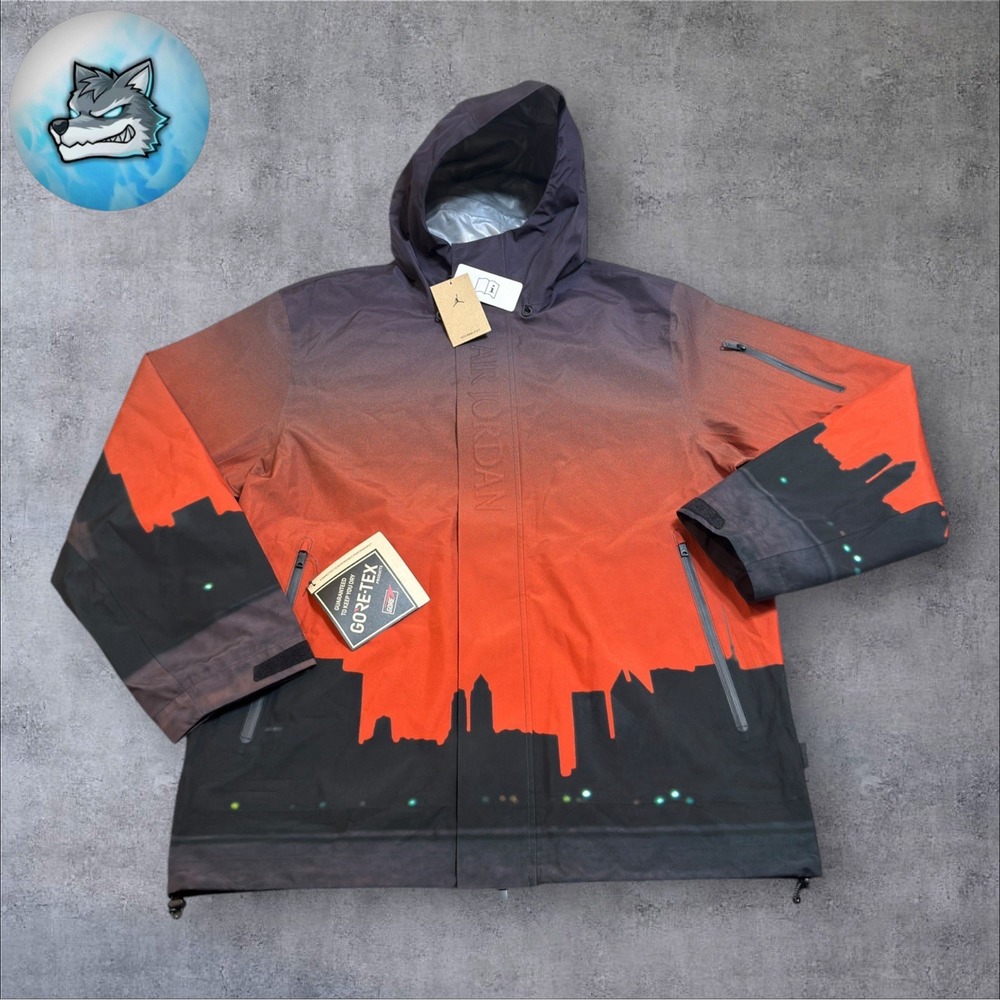 Nike Air Jordan Jumpman Skyline GORE-TEX Rain Jacket Black Men's Sz L HF9285-010